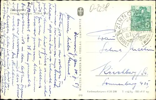 Ak Ostseebad Zinnowitz auf Usedom, Strand mit Heim Glück auf, Strandkörbe