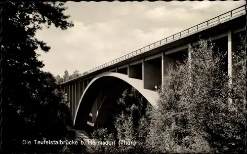 Ak Hermsdorf in Thüringen, Teufelstalbrücke