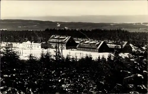 Ak Schneckenstein Tannenbergsthal im Vogtland, Ferien- und Schullandheim, Winteransicht