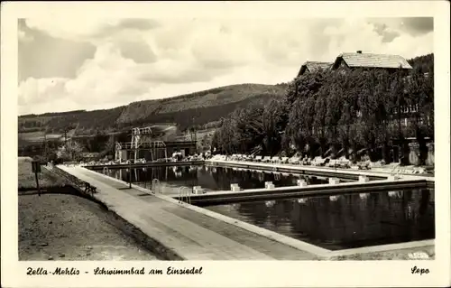Ak Zella Mehlis im Thüringer Wald, Schwimmbad am Einsiedel