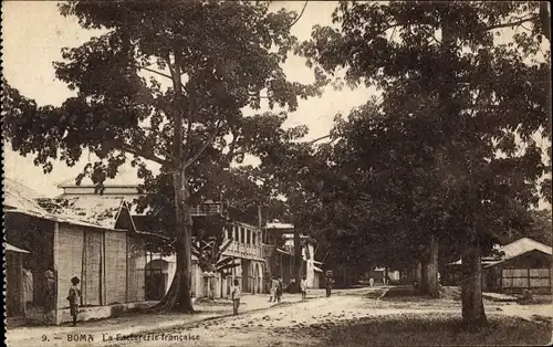 Ak Boma Belgisch-Kongo DR Kongo Zaire, La Factorerie francaise