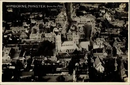 Ak Wimborne Dorset England, Minster, from the air