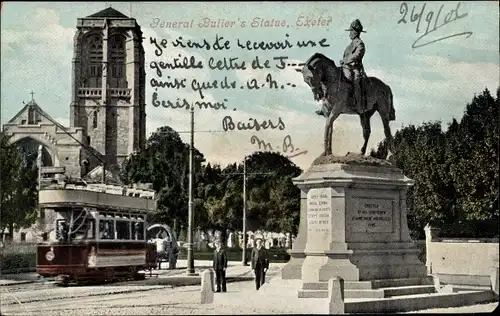 Ak Exeter Devon England, General Buller's Statue