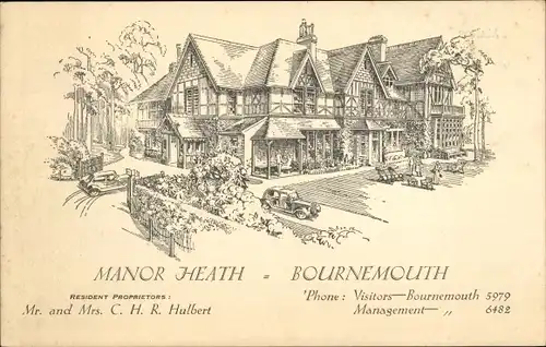 Künstler Ak Bournemouth Dorset England, Manor Heath
