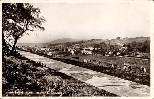 Ak Llanelly Wales, View from Parc Howard