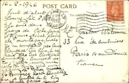 Ak Llanelly Wales, View from Parc Howard