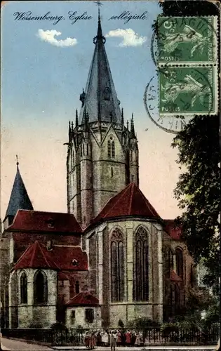 Ak Wissembourg Weissenburg Elsass Bas-Rhin, Kirche