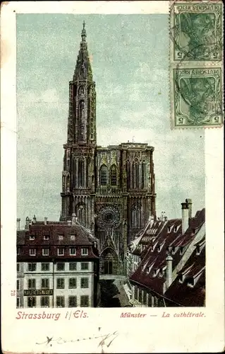 Ak Straßburg Straßburg Elsass Bas-Rhin, Münster