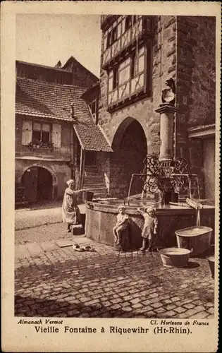 Ak Riquewihr Elsaß Haut Rhin, Alter Brunnen