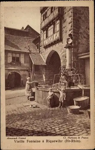 Ak Riquewihr Elsaß Haut Rhin, Alter Brunnen