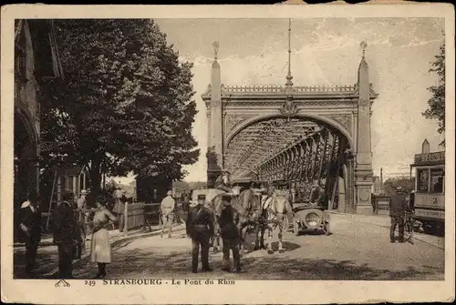 Ak Straßburg Straßburg Elsass Bas-Rhin, Rheinbrücke