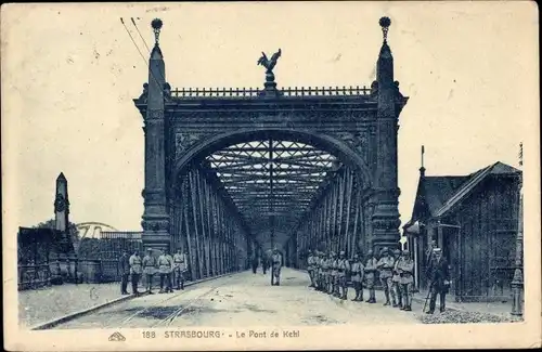 Ak Straßburg Straßburg Elsass Bas-Rhin, Pont de Kehl