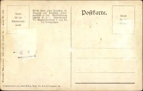 Künstler Ak Die Glocke, Wenn mit der Freude Feierklange, Deutscher Schulverein 192