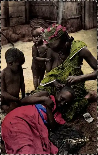 Ak Afrika in Farben, Friseursalon