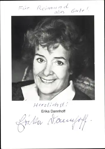 Ak Schauspielerin Erika Dannhoff, Portrait, Autogramm
