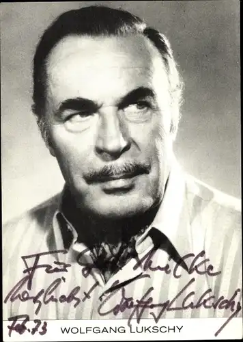 Ak Schauspieler Wolfgang Luschky, Autogramm