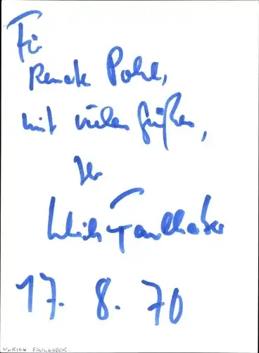 Foto Ak Schauspieler Ulrich Faulhaber, Porträt, Autogramm