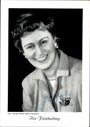 Ak Schauspielerin Illse Fürstenberg, Portrait, Autogramm