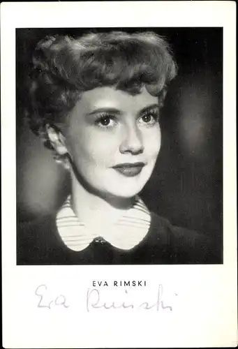 Ak Schauspielerin Eva Rimski, Portrait, Autogramm