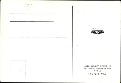 Ak Schauspielerin Eva Rimski, Portrait, Autogramm