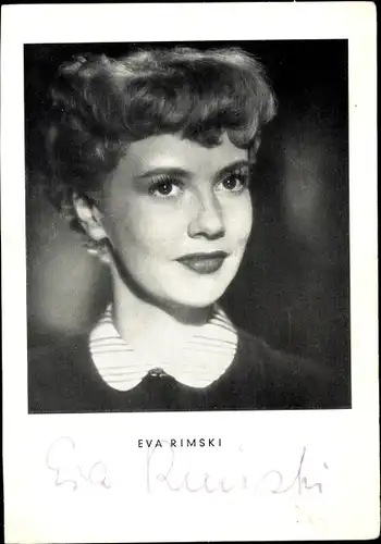 Ak Schauspielerin Eva Rimski, Portrait, Autogramm