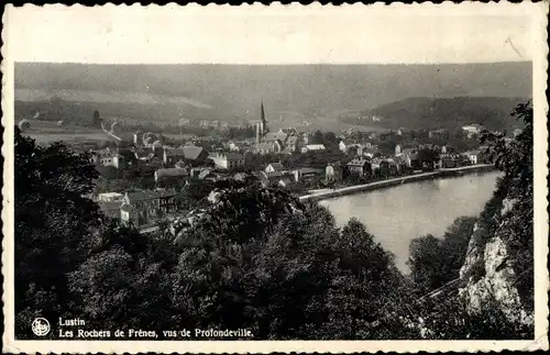 Postkarte Lustin Profondeville Wallonien Namur, Rochers de Frenes, Panorama