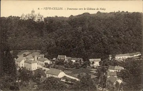 Ak Celles sur Lesse Houyet Wallonie Namur, Panorama zum Chateau de Noisy