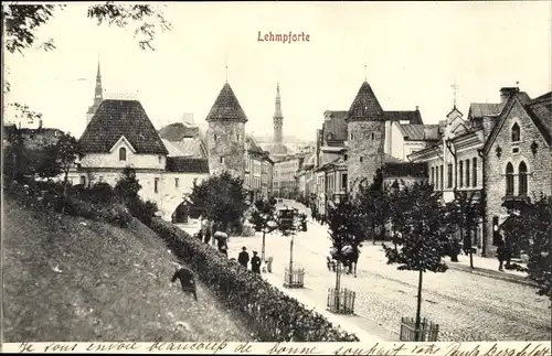 Ak Tallinn Reval Estland, Lehmpforte, Straßenpartie