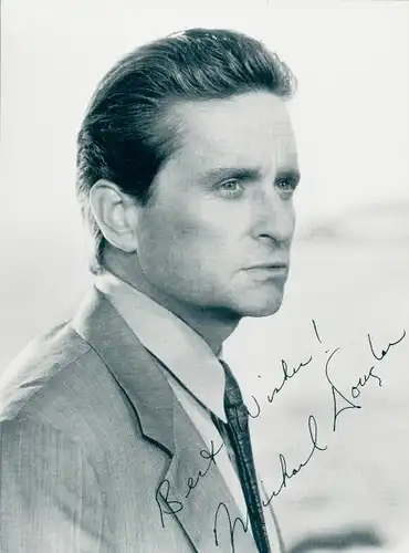 Ak Schauspieler Michael Douglas, Portrait, Autogramm