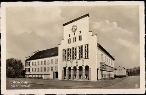 Ak Polessk Labiau Ostpreußen, Neues Rathaus, Stadtsparkasse
