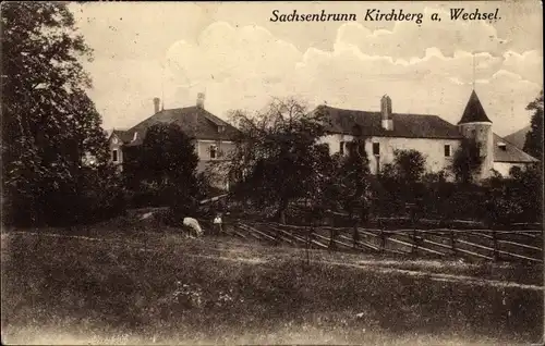 Ak Kirchberg am Wechsel in Niederösterreich, Sachsenbrunn, Blick auf den Ort