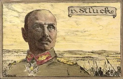 Künstler Ak Heroux, Generaloberst Alexander von Kluck, Portrait in Uniform