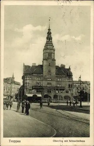 Ak Opava Troppau Region Mährisch Schlesien, Oberring mit Schmetterhaus