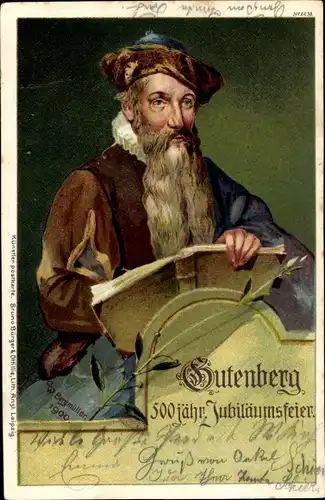 Litho Gutenberg, 500jährige Jubiläumsfeier, Erfinder