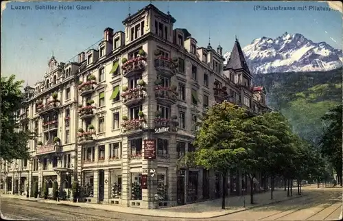 Ak Luzern Schweiz, Schiller Hotel Garni, Pilatusstrasse