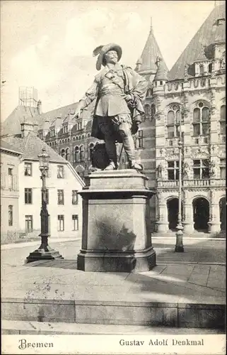 Ak Hansestadt Bremen, Gustav Adolf Denkmal