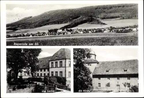 Ak Bisperode Coppenbrügge Niedersachsen, Gesamtansicht, Schloss, Kirche