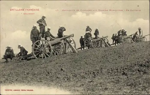 Ak Französische Armee, Artillerie, Manöver, Geschütze