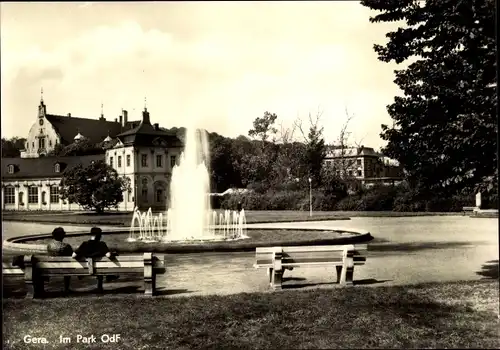 Ak Gera in Thüringen, Im Park OdF