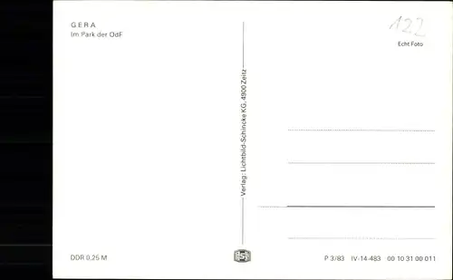 Ak Gera in Thüringen, Park OdF