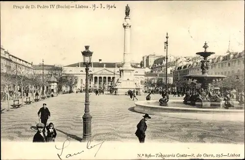 Ak Lisboa Lissabon Portugal, Praca de D. Pedro IV., Rocio