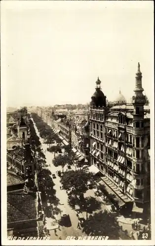 Ak Rio de Janeiro Brasilien, Avenue Rio Branco