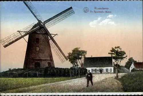 Ak Roeselare Roeselaere Westflandern, De Spaansche Molen