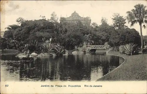 Ak Rio de Janeiro Brasilien, Jardim da Praca Republica