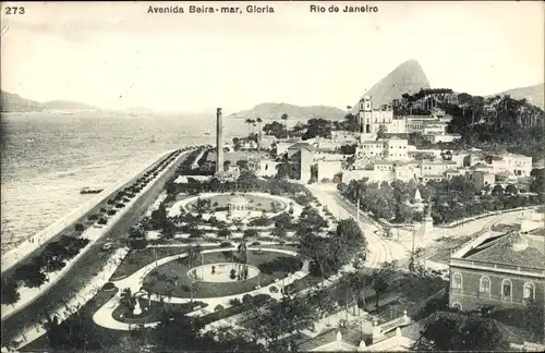 Ak Rio de Janeiro Brasilien, Avenida Beira.mar, Gloria