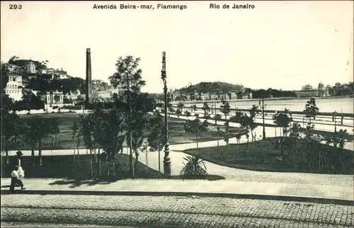 Ak Rio de Janeiro Brasilien, Avenida Beira mar, Flamengo, Grünanlagen