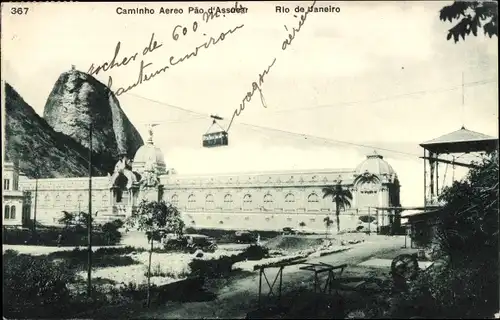 Ak Rio de Janeiro Brasilien, Caminho Aereo Pao d'Assoear