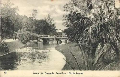 Ak Rio de Janeiro Brasilien, Jardim da Praca da Republica