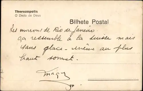 Ak Therezopolis Brasilien, O Dedo de Deus, Pavillon