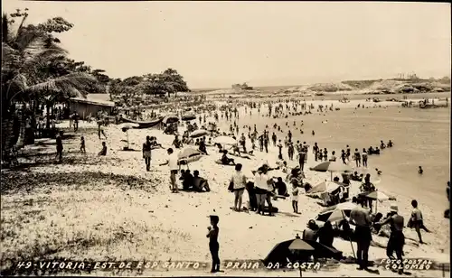 Ak Victoria Brasilien, Strandpartie